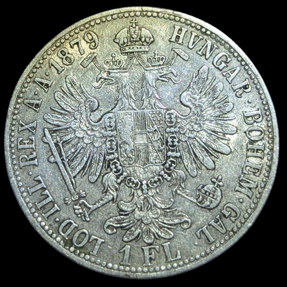 1879 Austria 1 Florin Francis Joseph I - Picture 2 of 3